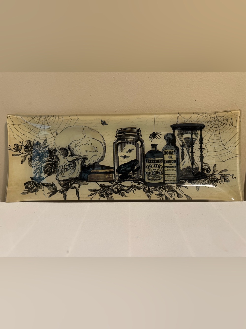 Christmas Tree Shops Halloween Glass Decor Tray